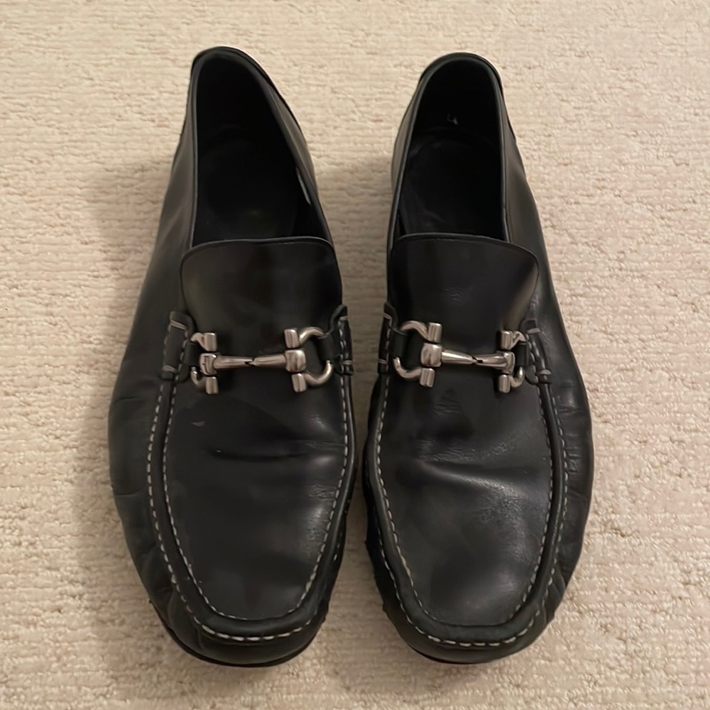 Men’s classic Salvatore Ferragamo black loafers size 13EE